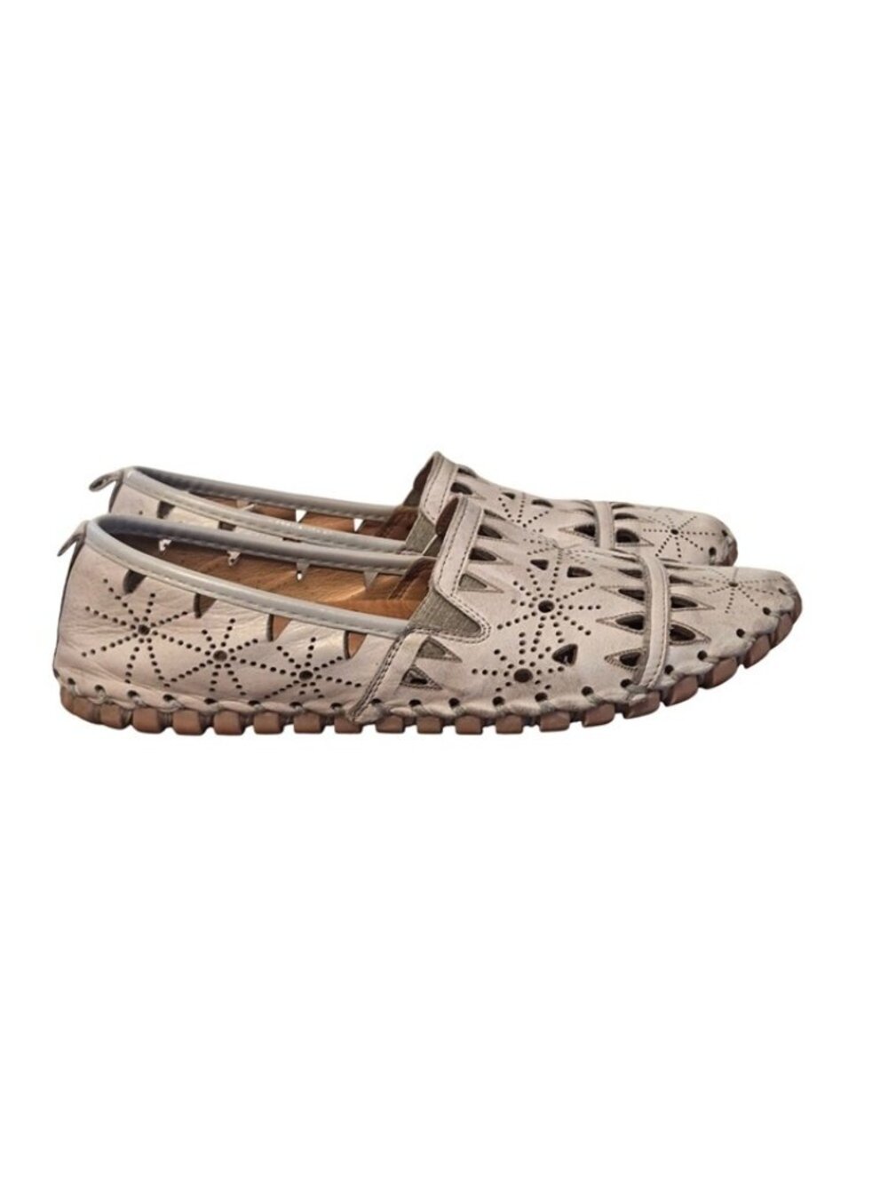 Spring Step Fusaro Gray Leather Loafer Slip-on Shoes